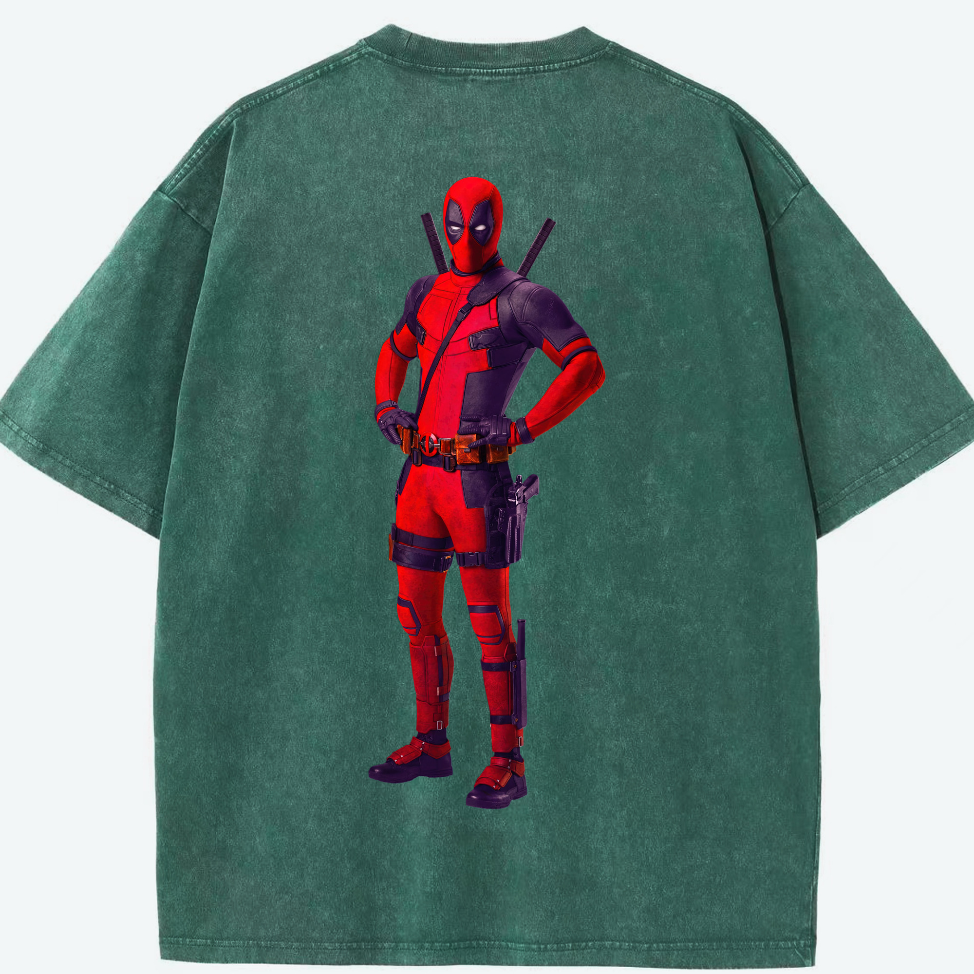 （画像用） Deadpool デッドプール 綿100% ヴィンテージ風 半袖Tシャツ（背面プリント）